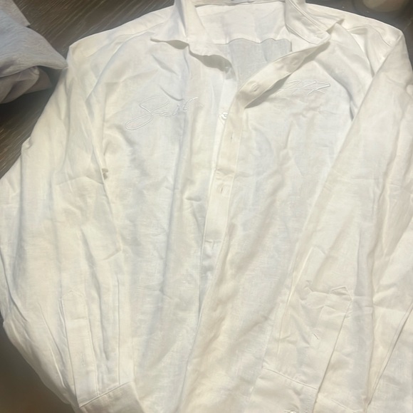 Off white heavy soft linen shirt - Picture 1 of 4